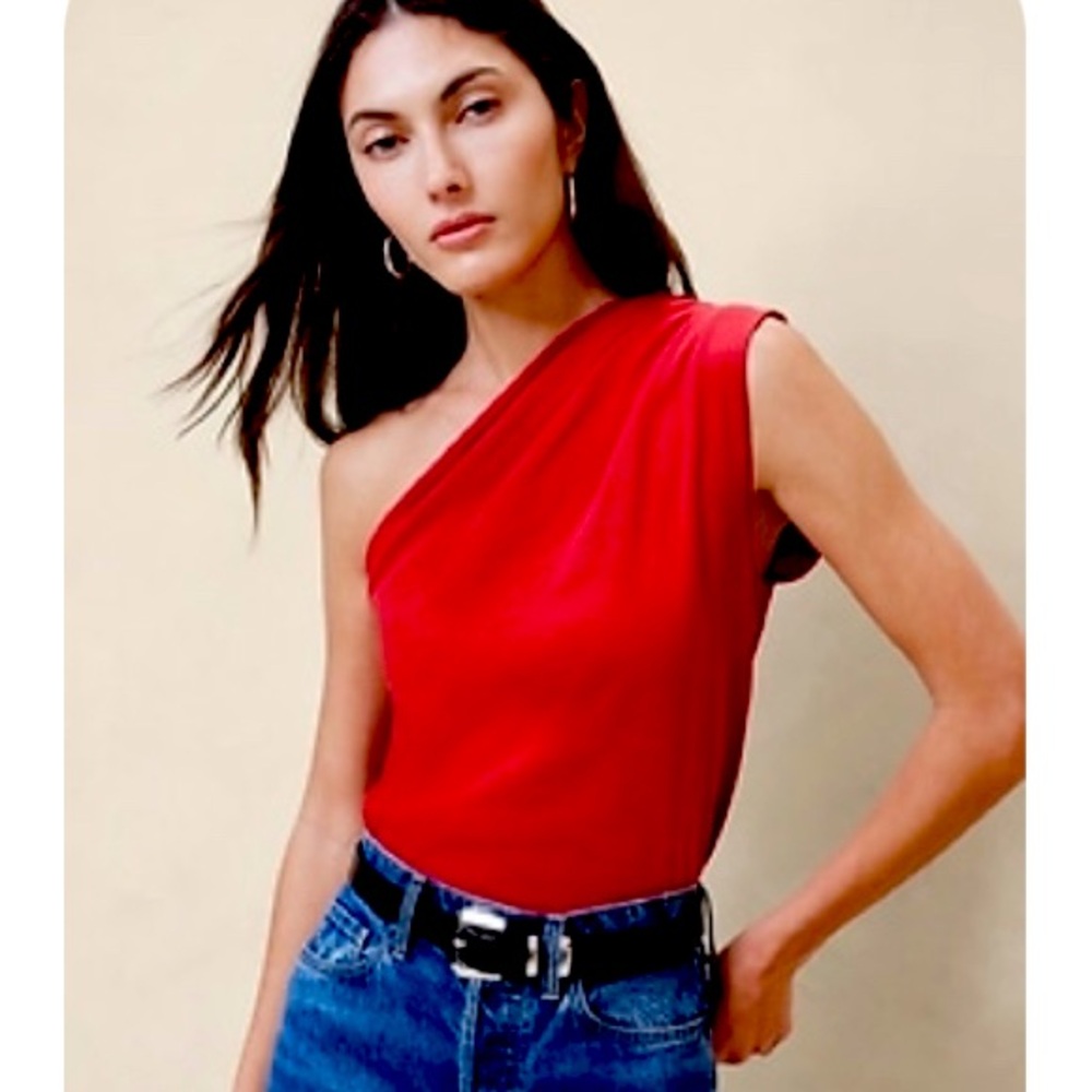 One shoulder heavy cotton tank